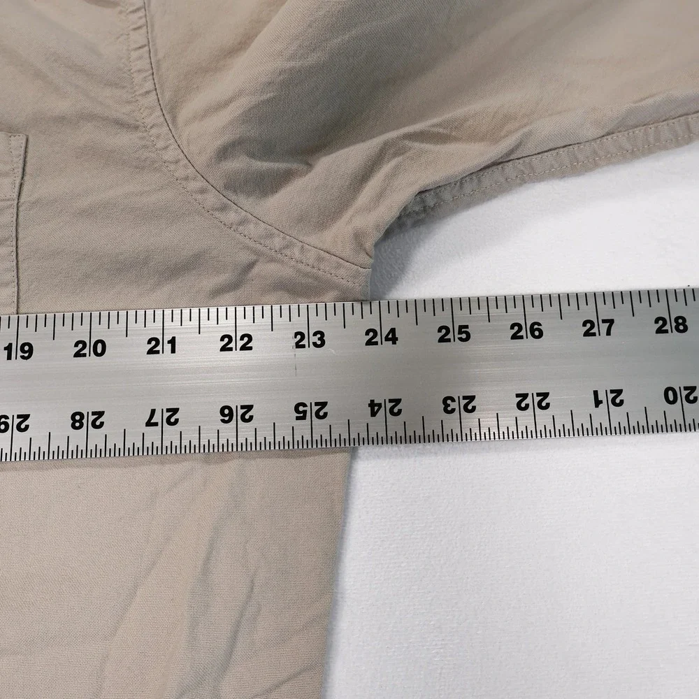 TAYLOR STITCH Men's 44 Tan Organic Cotton Jack Button Down Long Sleeve Shirt
